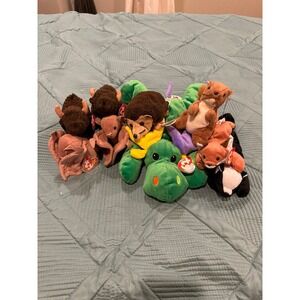Beanie Babies Plain and Woodland Creatures Lot (9‎ Total)